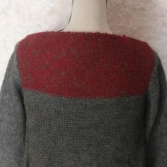 Lineamaglia Red Grey/Multi Zig Zag Waterfall Cardigan, Size M Made in Italy - Picture 5 of 8